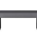 Modern Dining Bench with Gray Padded Seat and Black Metal Frame for Contemporary Dining Space