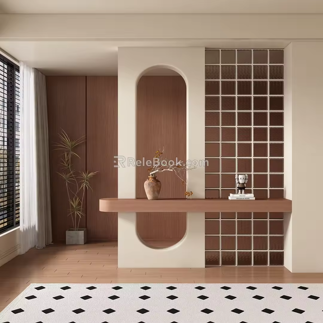 Middle style partition porch 3d model