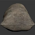 Rustic Brown Burlap Sack With Tied Top And Textured Surface 3d model