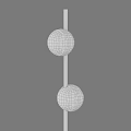 Modern Floor Lamp With Black And White Spherical Elements And Metal Support Pole 3d model