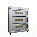 Commercial Stainless Steel Three Layer Kitchen Oven with Glass Doors and Baking Function