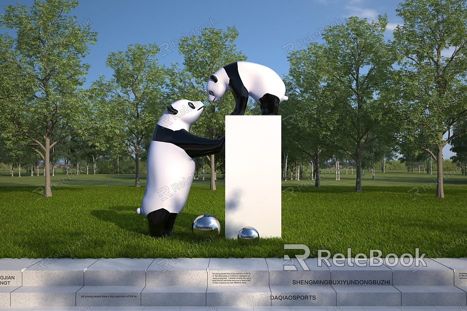 Modern Urban Sculpture Panda Sculpture model