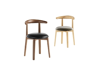 Simple dining chair combination 3d model