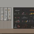 Modern Action Figure Display Cabinet With LED Lighting And Multiple Glass Shelves