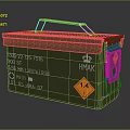 Green Military Storage Box With Handle UN 2216 Label And 1.4 HMAK Markings