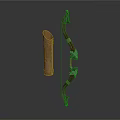 Handcrafted Traditional Wooden Bow With Metal Accents And Woven Quiver Design