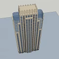 Modern Sleek High Rise Building With Glass Windows And Architectural Facade Design 3d model