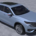 Silver SUV With Modern Design Distinctive Grille Streamlined Body And Multi Spoke Wheels 3d model