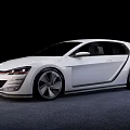 White Modern Hatchback Car With Sleek Lines Black Alloy Wheels And Red Front Accents