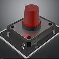 Red Warning Light With Square Base Mounting Holes And Illuminated Top