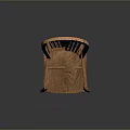 Elegant Wooden Single Chair With Intricate Carved Backrest And Upholstered Seat