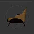 Modern Orange Lounge Chair With Soft Purple Cushions And Comfortable Design
