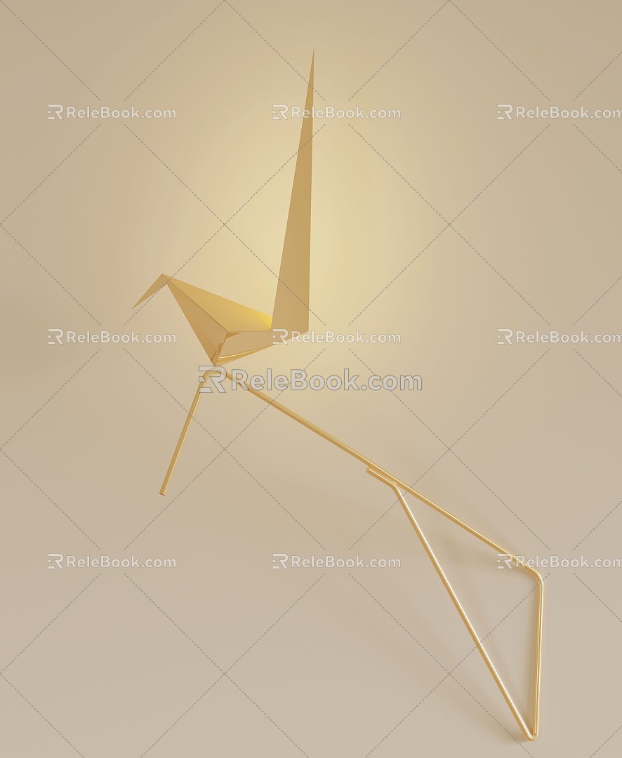 Thousand paper crane wall lamp decorative lamp art lamp 3d model