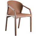 Two Modern Dining Chairs With Armrests Brown And Beige Plastic Design 3d model