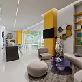 Spacious Kindergarten Children's Science Technology Experience Hall With Interactive Display Areas And Educational Facilities