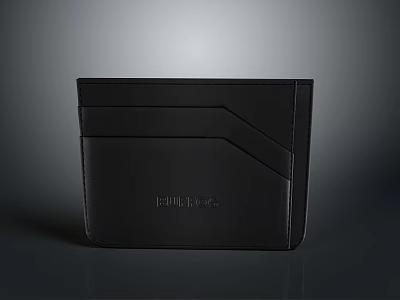 Stylish Black Leather Wallet Featuring Minimalist Design And Practical Diagonal Stitch Detail 3d model