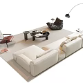 Modern Sofa Coffee Table Combination Leather Sofa Corner Sofa Combination Sofa Multi-Person Sofa Marble Mother and Mother Coffee Table Single Person Leisure Chair Lazy Person Sofa Side Table 3d model