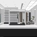 Modern Fashion Clothing Store Interior With Mannequin Display Clothing Racks And Seating Area