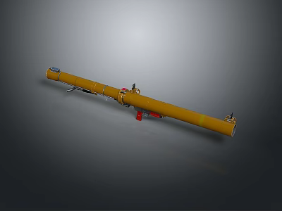 Yellow Long Range Military Missile With Aerodynamic Design And Red Components 3d model