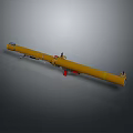 Yellow Long Range Military Missile With Aerodynamic Design And Red Components