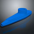 Blue 3D Model Equipment Part With Cylindrical Structure And Streamlined Design