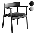 Modern Single Chair With Black Wooden Frame Armrests And Comfortable Upholstered Seat