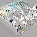 Modern Clothing Store Interior With Display Racks Lighting And Retail Layout 3d model