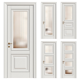 Swing door glass door single door 3d model