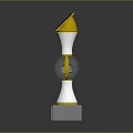 SOMESTUFF Trophy Design With Silver Body Transparent Globe And Orange Element