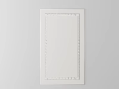 White Minimalist Wardrobe Door Design With Decorative Border And Smooth Surface 3d model