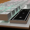 Modern Full Size White Computer Keyboard With RGB Backlit On Wooden Desk
