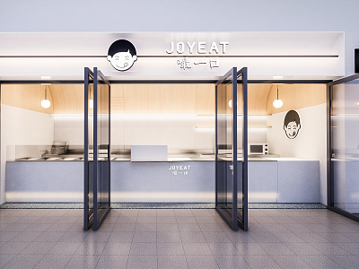 Modern snack bar grocery store 3d model