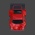 Red Mini Toy Sports Car Model With Racing Design And Black Accents