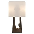Modern Table Lamp With Unique Metal Base And White Fabric Shade Design Structure