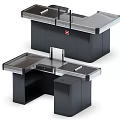 Modern Black Reception Desk With Sleek Countertop And Modular Design 3d model