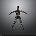 Detailed Mechanical Robot Character With Futuristic Design And Metallic Components In Standing Pose