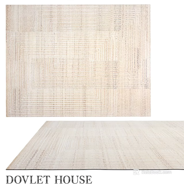 Modern Square Rug With Geometric Patterns Neutral Tones And Textured Design 3d model 