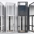 Modern Glass Elevator Designs With Different Color Frames And Interior Styles 3d model