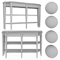 Stylish Black Shelf And Table With White Brown Black Gray Decorative Balls