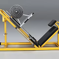 Professional Strength Training Gym Equipment With Yellow Frame Black Padded Seat And Weight Plates