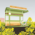 Modern outdoor clock-in sketch clock-in stair clock-in farmland clock-in flower sea installation art 3d model