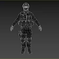 Field Army Soldier Character Man Armed Warrior Mercenary Army 3d model