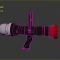 Fire Hose Nozzle With Black Metal Body Red Tip And Silver Connector