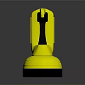 Portable Yellow Handheld Flashlight With Black Grip And Reflective Lens Design 3d model