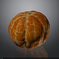 Peeled Orange With Vibrant Orange Color And Textured Skin On Gray Background