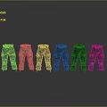 Stylish Pants With Various Colors And Camo Patterns For Different Outfits 3d model