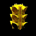 Public Facility Yellow Traffic Light With Red Yellow Green Signal Lights