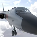 Fighter Jet 11098 Flying With Extended Landing Gear In Cloudy Sky