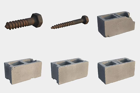 Screw hollow brick 3d model