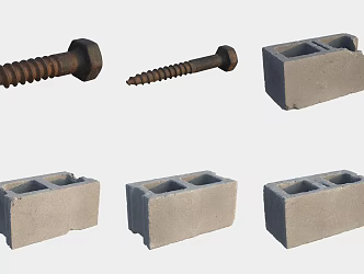 Screw hollow brick 3d model